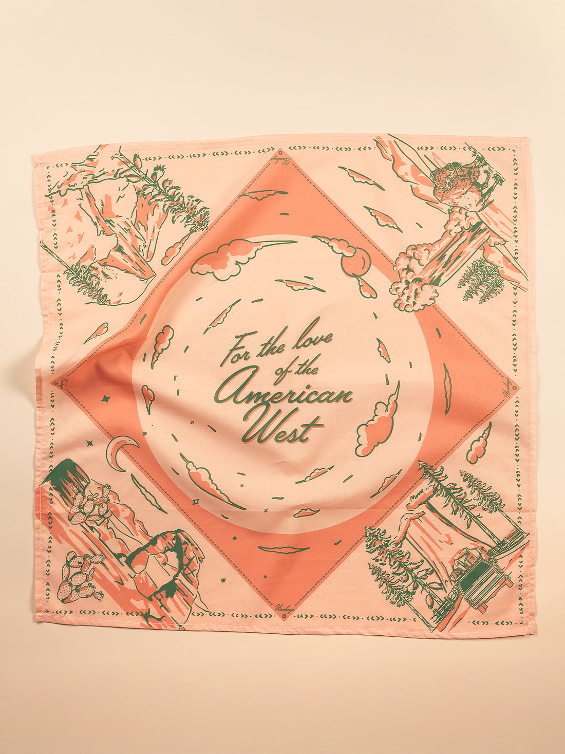 Vintage bandanas by Hankeys, classic bandana headbands or dog bandanas. This premium cotton bandana is perfect for hiking, festivals, and everyday adventure. Retro national parks designs are the perfect accessories.