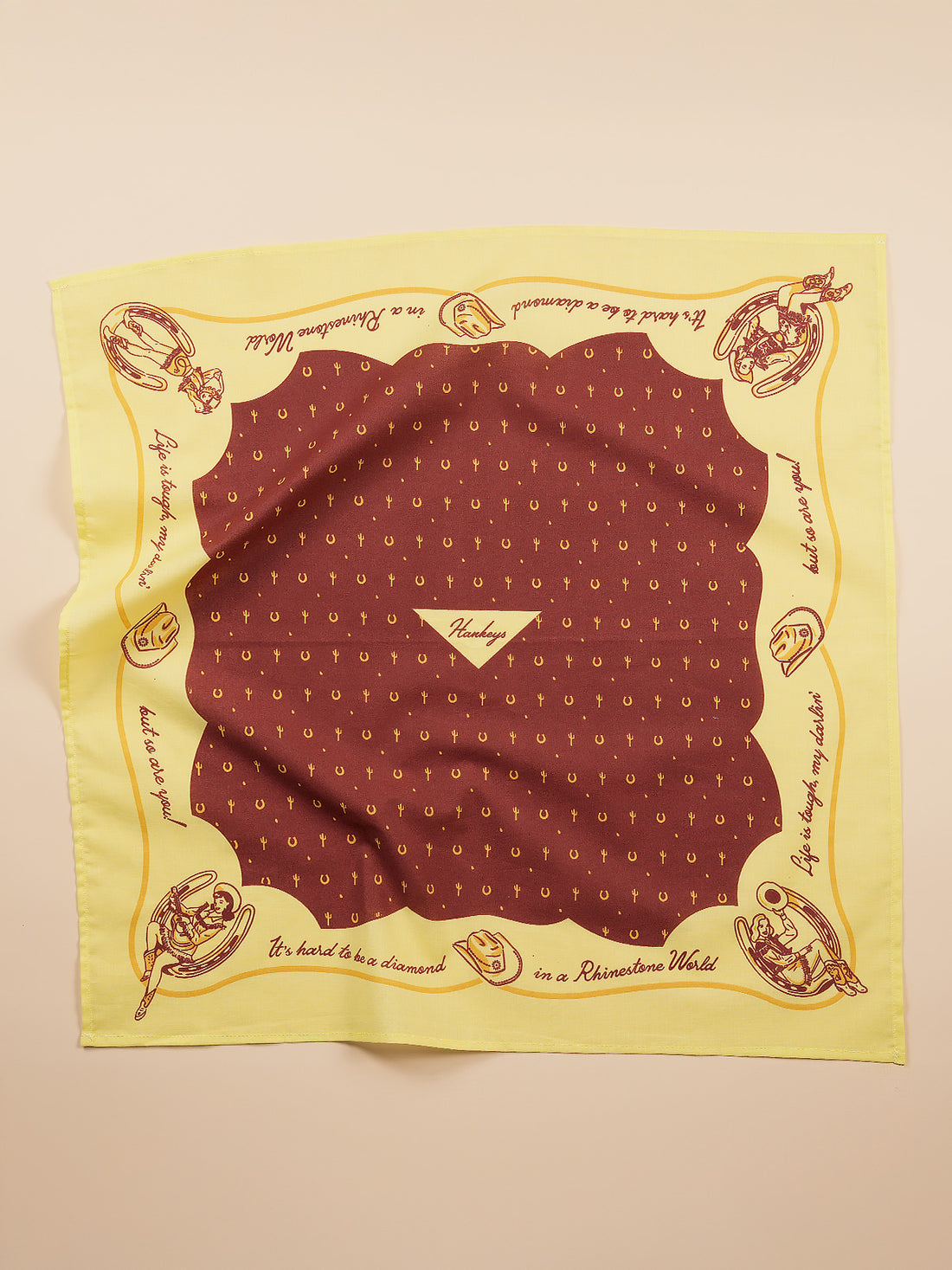 Vintage bandanas by Hankeys, western bandana headbands or dog bandanas. This premium cotton bandana is perfect for rodeos, western style, festivals, and everyday adventure. Retro hand-drawn designs are the perfect accessories.