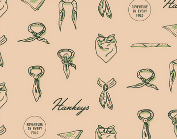 Vintage bandanas by Hankeys, Western style bandana headbands or dog bandanas. This premium cotton bandana is perfect for hiking, ranching, and everyday adventure. Retro hand-drawn designs are the perfect accessories.