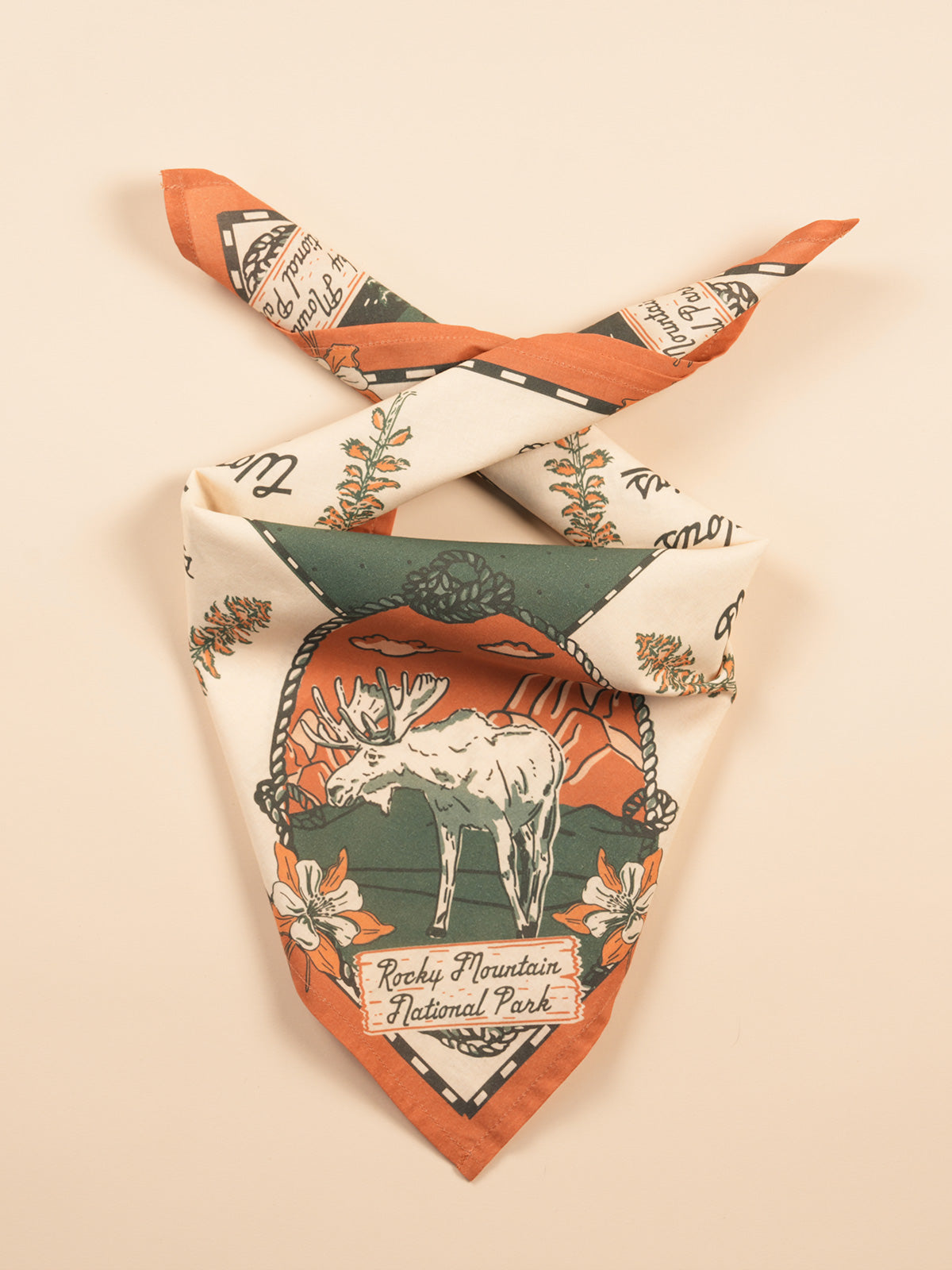 Vintage bandanas by Hankeys, classic bandana headbands or dog bandanas. This premium cotton bandana is perfect for hiking, western road trips, festivals, and everyday adventure. Retro national park designs are the perfect accessories. 