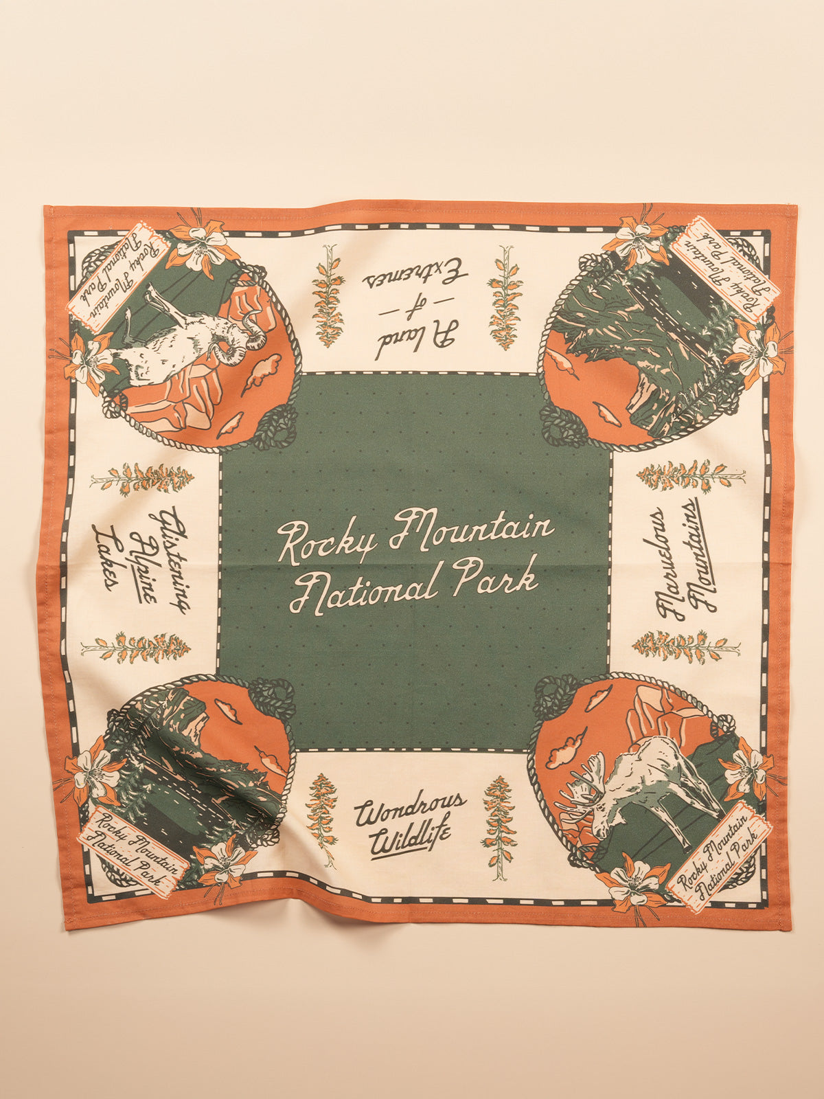 Vintage bandanas by Hankeys, classic bandana headbands or dog bandanas. This premium cotton bandana is perfect for hiking, western road trips, festivals, and everyday adventure. Retro national park designs are the perfect accessories. 