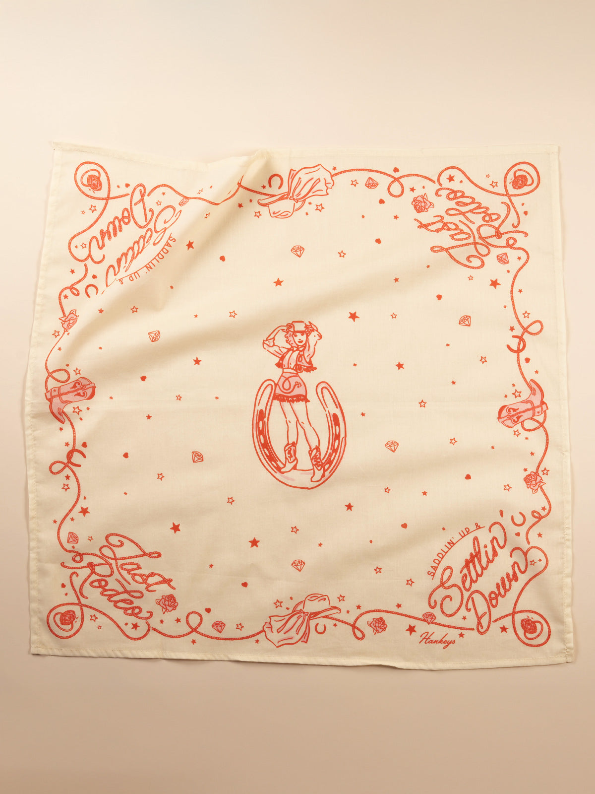 Vintage bandanas by Hankeys, western bandana headbands or dog bandanas. This premium cotton bandana is perfect for rodeos, western style, festivals, and everyday adventure. Retro hand-drawn designs are the perfect accessories. 